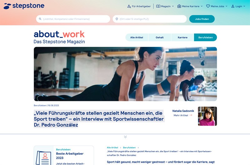 INTERVIEW STEPSTONE MAGAZIN MIT DR. GONZÁLEZ